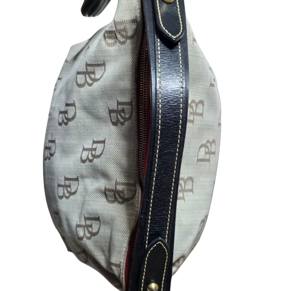 Dooney & Bourke Beige and Brown Monogram Shoulder Bag - Picture 5 of 8